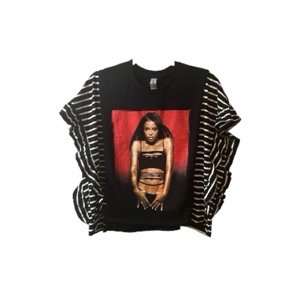 One of a kind Upcycled Aaliyah t shirt 24X22